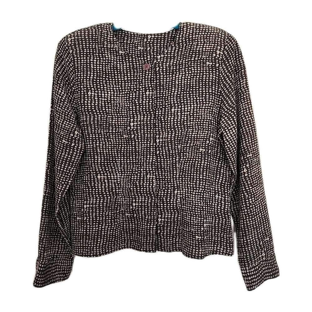 Vintage La Chine by Galinda Wang Womens 4 Chiffon Gray/Tan Long Sleeve Chic EUC - Picture 1 of 9